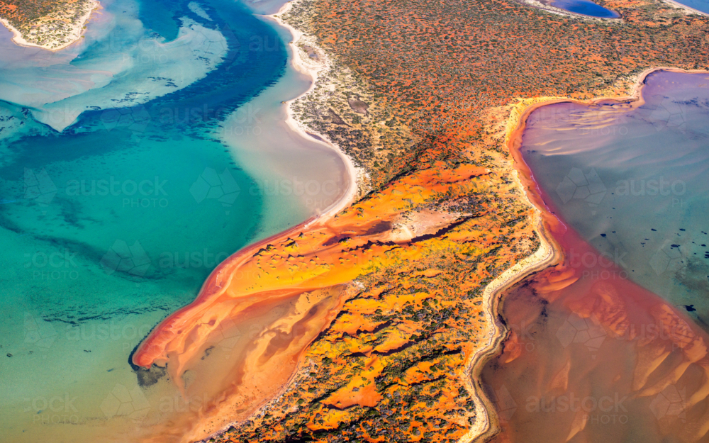 Aerial view of Shark Bay - Australian Stock Image