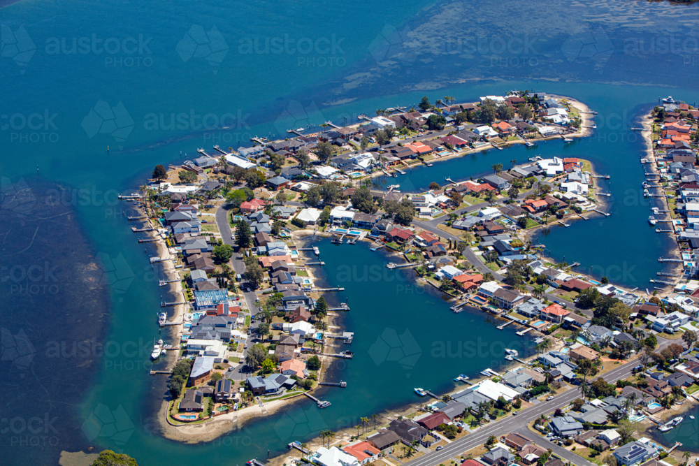 Aerial view of St Huberts Island - Australian Stock Image