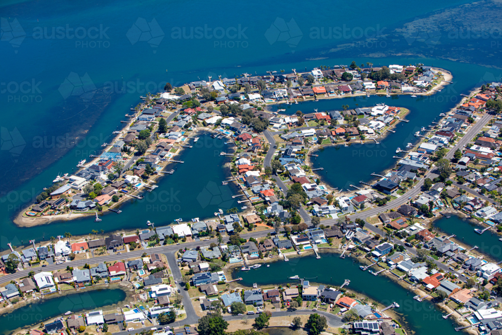Aerial view of St Huberts Island - Australian Stock Image