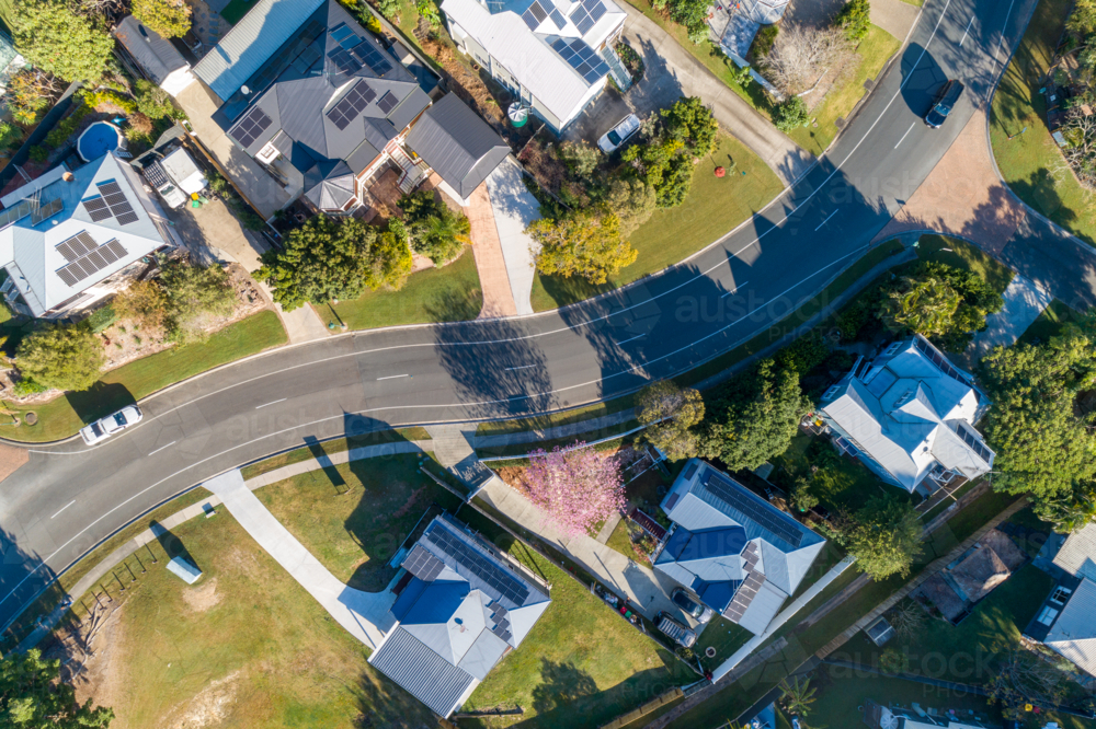 Aerial view of suburban subdivision in Narangba, City of Moreton Bay. - Australian Stock Image