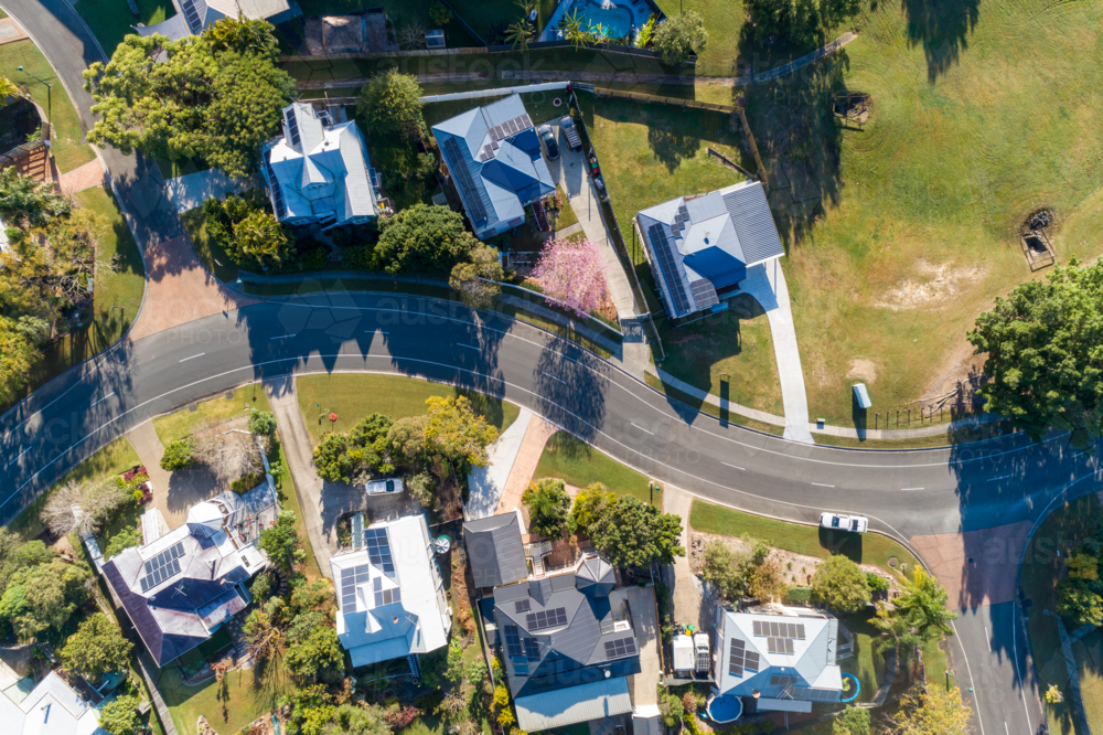 Aerial view of suburban subdivision in Narangba, City of Moreton Bay. - Australian Stock Image