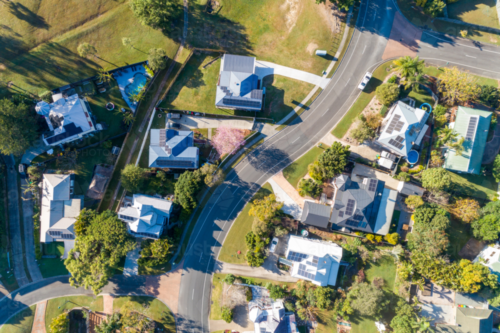 Aerial view of suburban subdivision in Narangba, City of Moreton Bay. - Australian Stock Image