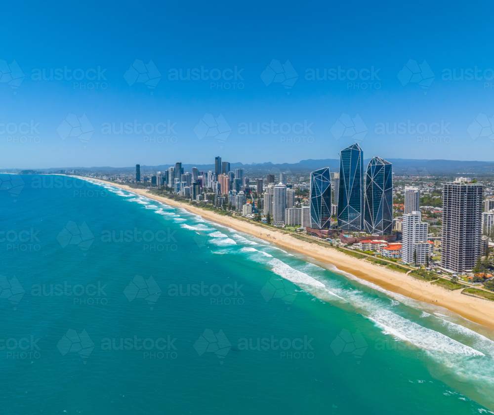 Aerial view of Surfers Paradise - Australian Stock Image
