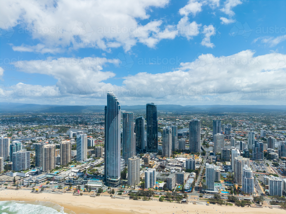 Aerial view of Surfers Paradise - Australian Stock Image