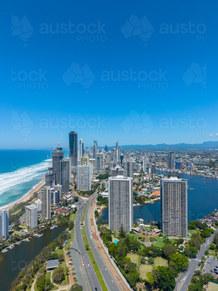 Aerial view of Surfers Paradise - Australian Stock Image