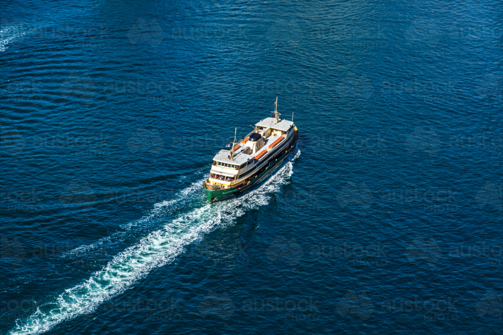 Aerial view of Sydney Ferry - Australian Stock Image