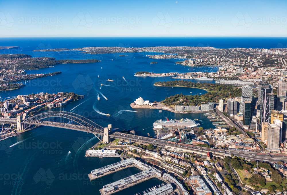 Aerial View of Sydney Harbour - Australian Stock Image