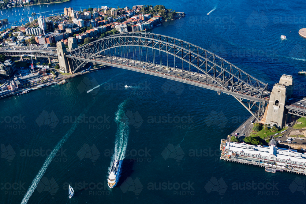 Aerial View of Sydney Harbour Bridge - Australian Stock Image