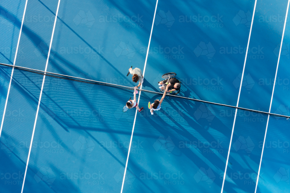 aerial view of tennis court : Austockphoto aerial view of tennis court - Australian Stock Image