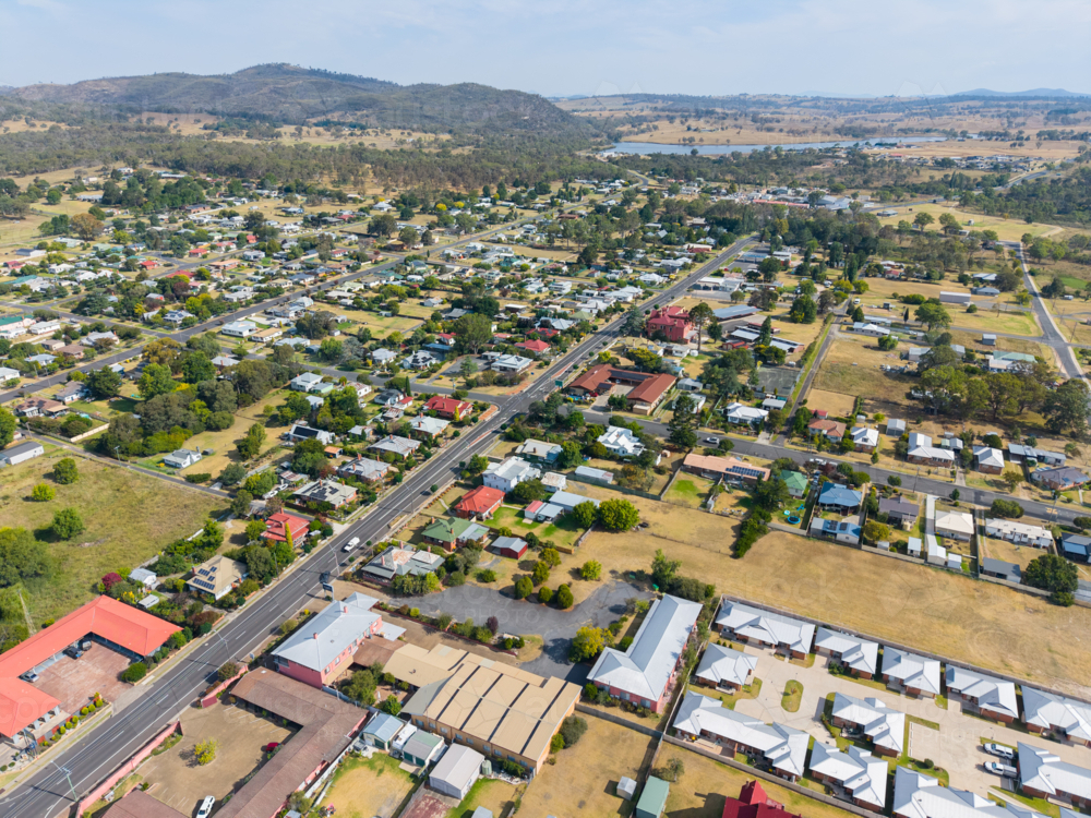 Aerial view of Tenterfield - Australian Stock Image