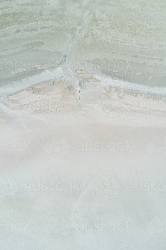 Aerial view of textures on the surface near the shore of a dry salt lake in Western Australia. : Austockphoto Aerial view of textures on the surface near the shore of a dry salt lake in Western Australia. - Australian Stock Image
