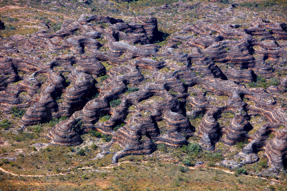 Aerial view of the Bungle Bungles - Australian Stock Image