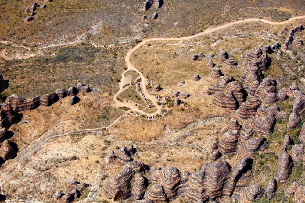 Aerial view of the Bungle Bungles - Australian Stock Image