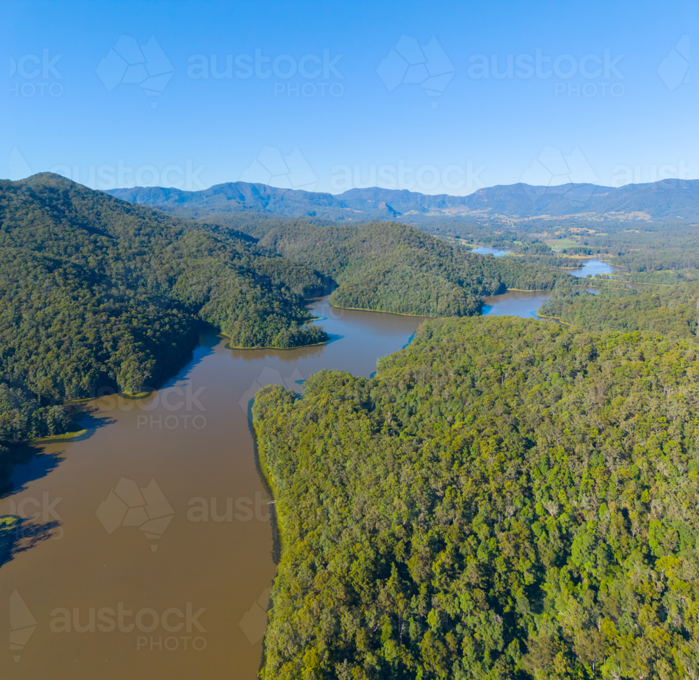 Aerial view of the Clarrie Hall Dam - Australian Stock Image