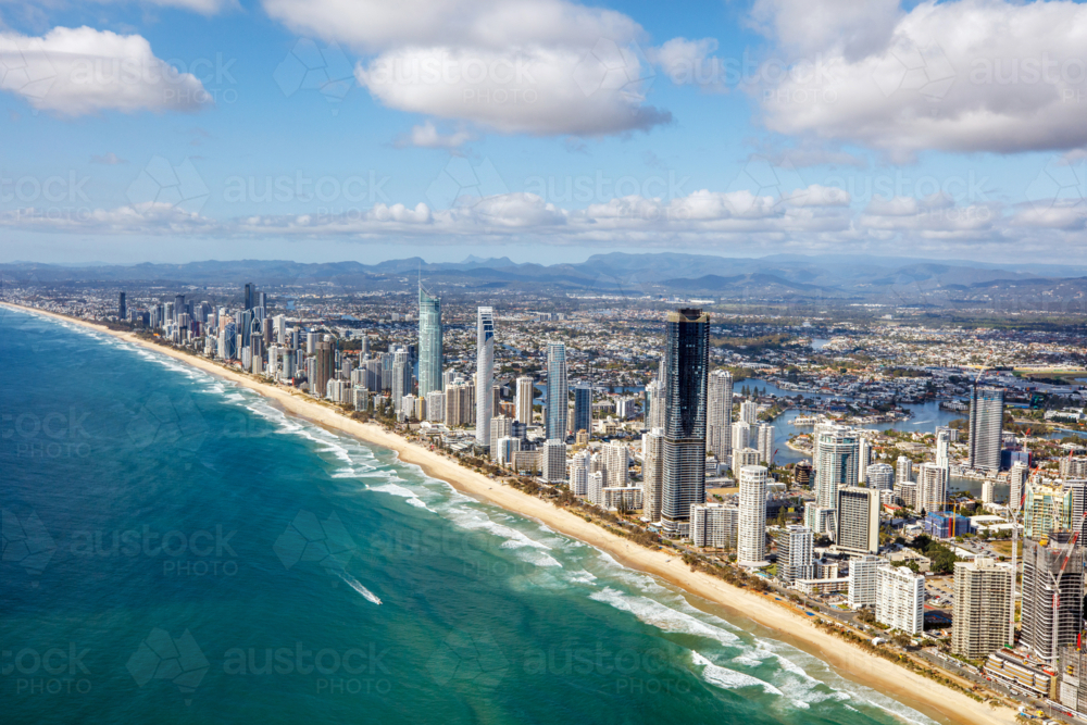 Aerial view of the Gold Coast coastline - Australian Stock Image