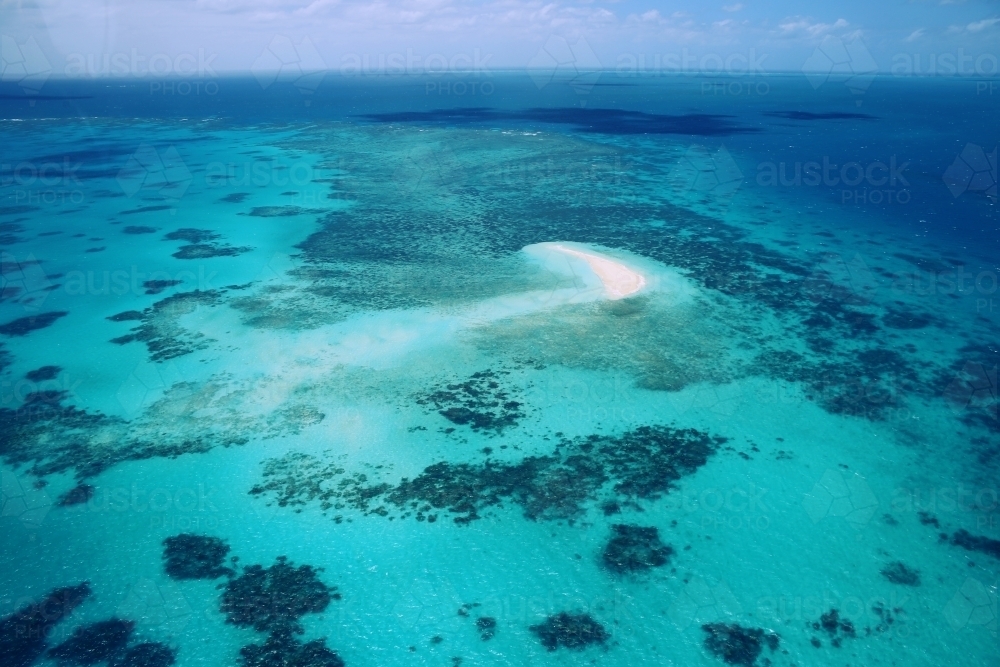 Aerial view of The Great Barrier Reef - Australian Stock Image