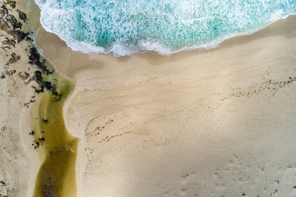 Image of Aerial view of the Margaret River mouth where it meets the ...