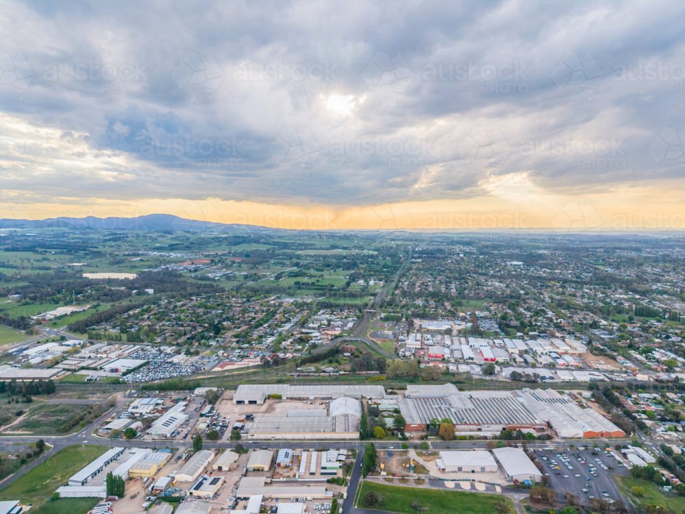 Aerial view of the old Email factory in Orange in Central West NSW - Australian Stock Image