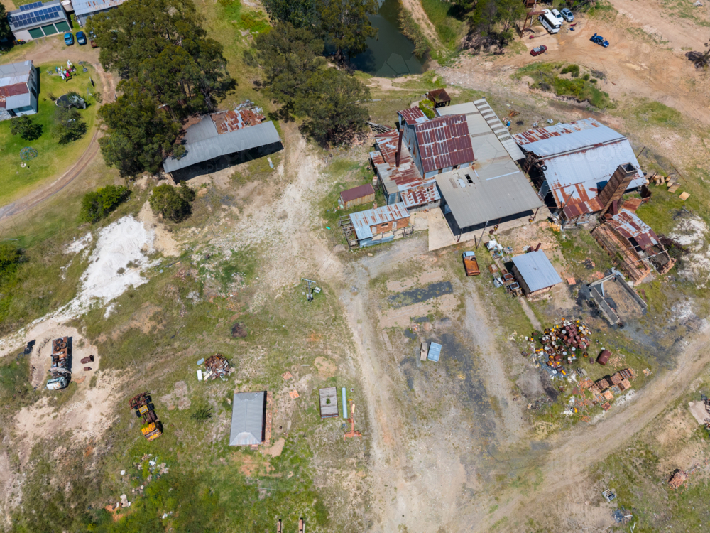 Aerial view of the old Glen Innes Brickworks - Australian Stock Image