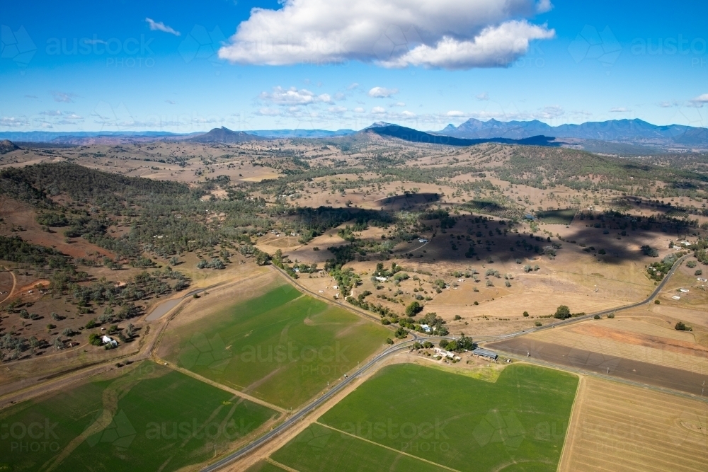 Aerial View of the Scenic Rim near Boonah - Australian Stock Image