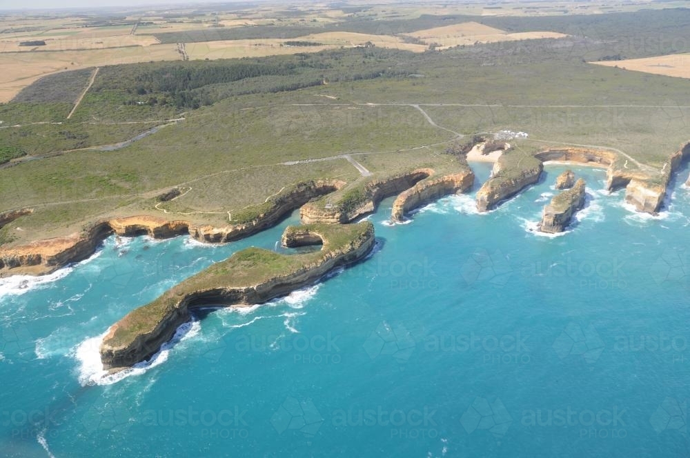 Aerial view of the southern coast near the twelve Apostles - Australian Stock Image