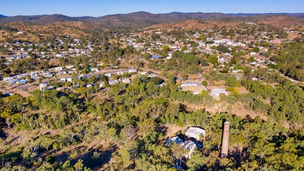 Aerial view of the town of Mount Morgan - Australian Stock Image