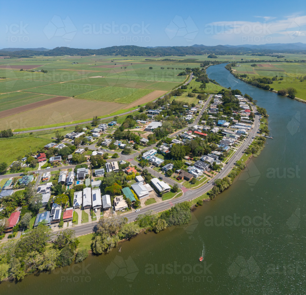 Aerial view of Tumbulgum, northern NSW - Australian Stock Image