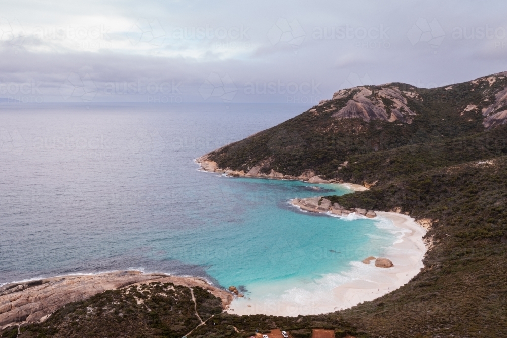 Aerial view of Two Peoples Bay Beach - Australian Stock Image