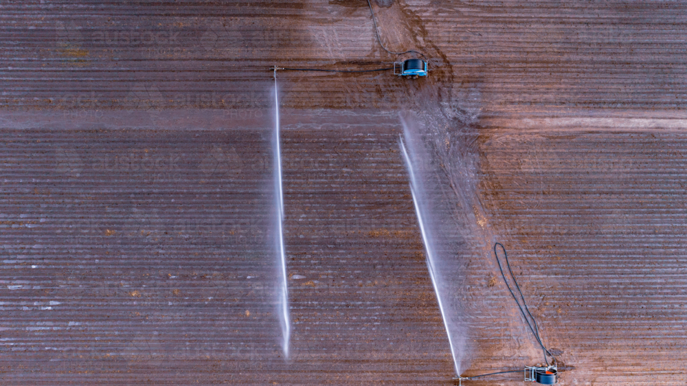 Aerial view of water irrigation in Queensland - Australian Stock Image