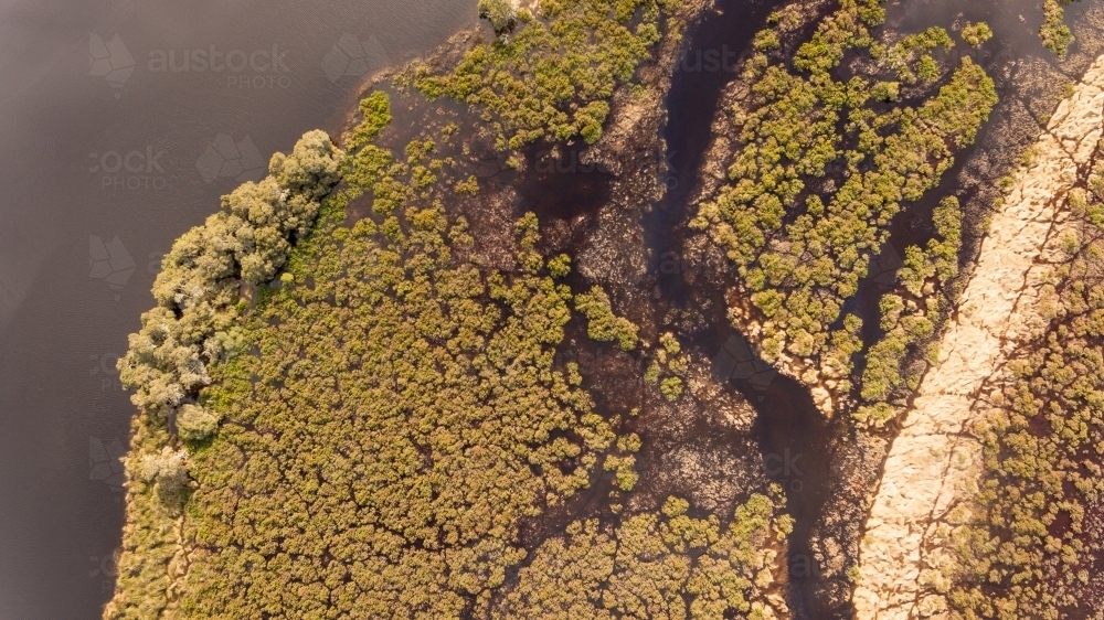 Aerial view of wetland area - Australian Stock Image