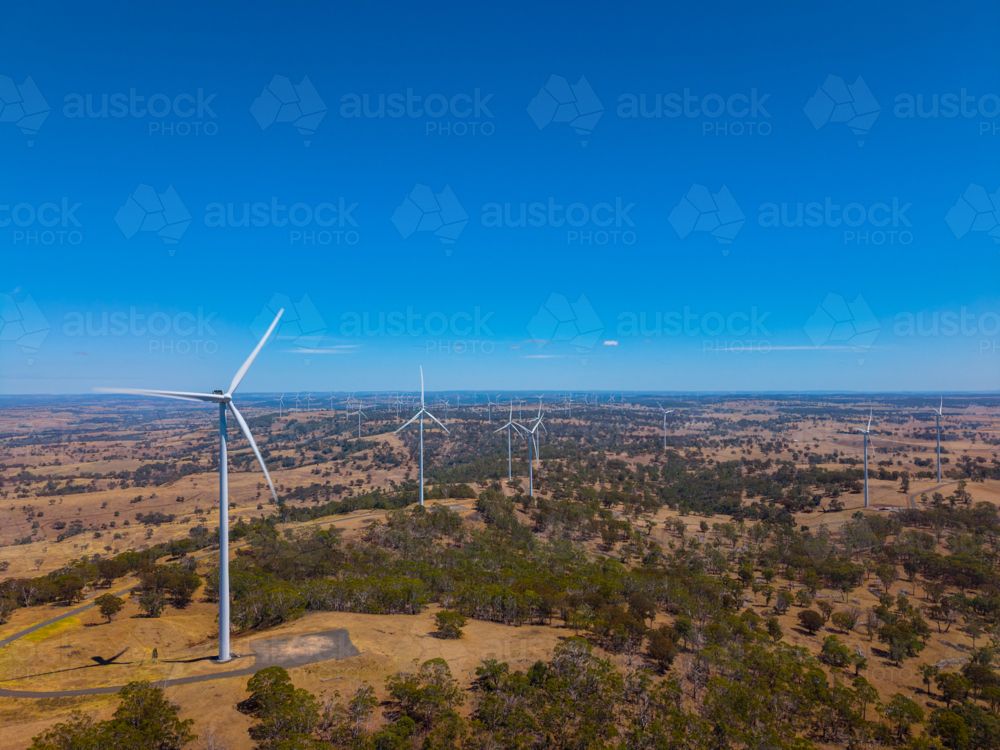 Aerial view of Windfarm in New England - Australian Stock Image