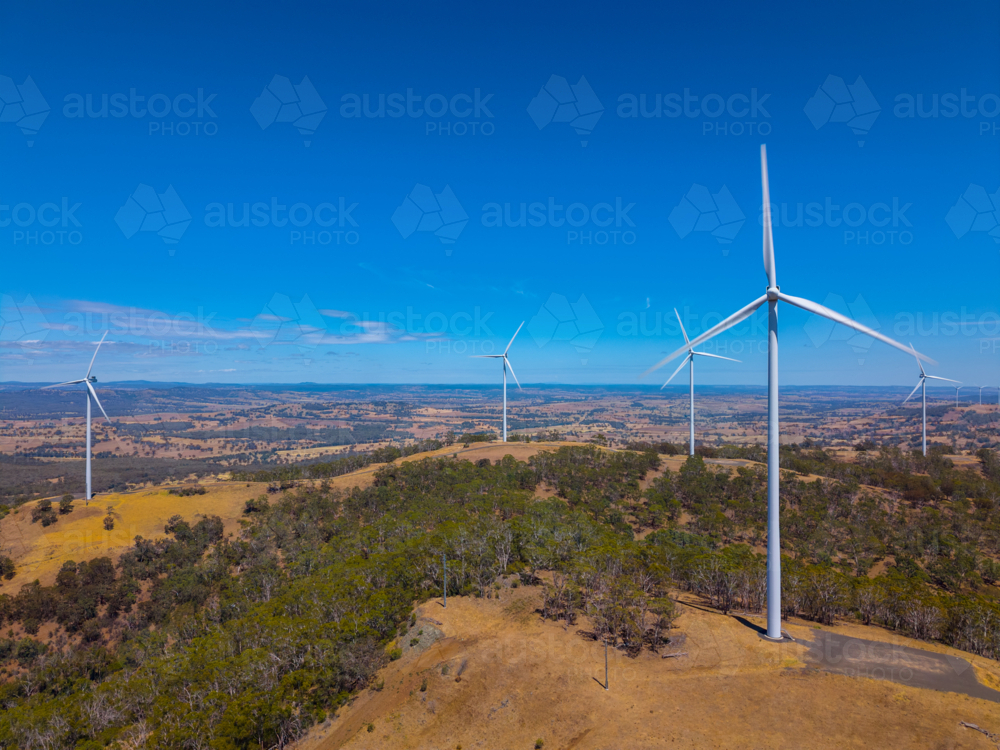 Aerial view of Windfarm in New England - Australian Stock Image