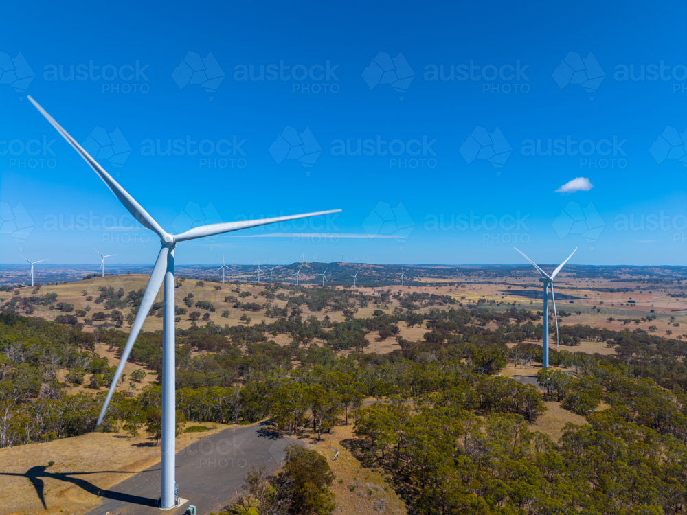 Aerial view of Windfarm in New England - Australian Stock Image