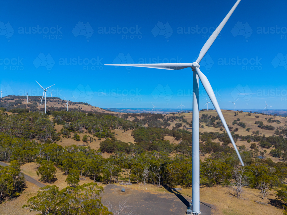 Aerial view of Windfarm in New England - Australian Stock Image