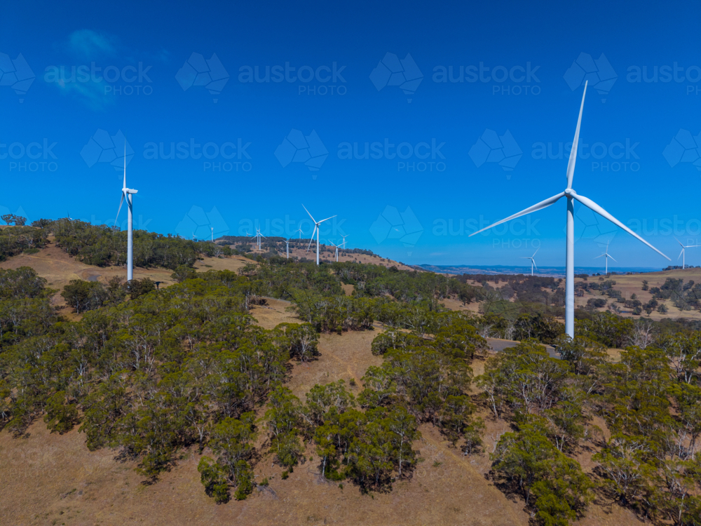 Aerial view of Windfarm in New England - Australian Stock Image