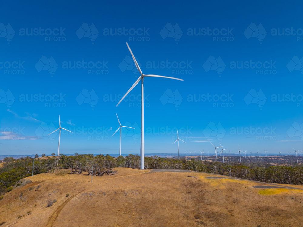 Aerial view of Windfarm in New England - Australian Stock Image
