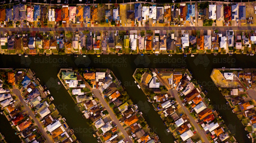 Aerial view of Yunderup Canals - Australian Stock Image