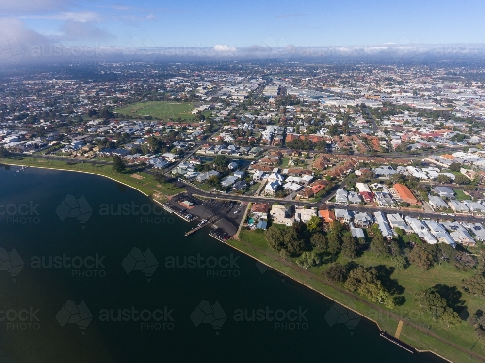 aerial view over East Bunbury from the inlet - Australian Stock Image