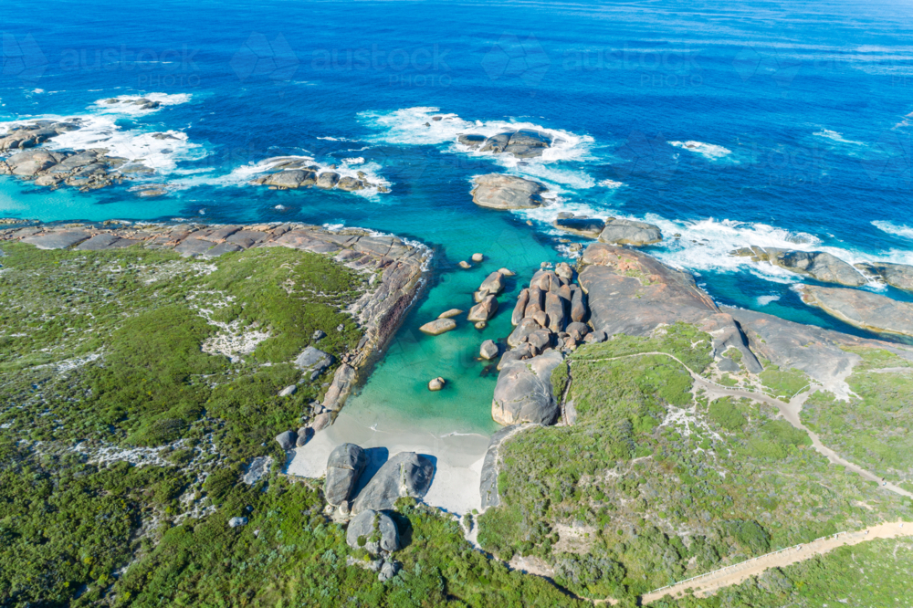 Aerial view over Elephant Cove Denmark - Australian Stock Image