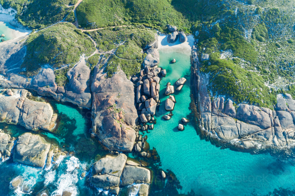 Aerial view over Elephant Cove Denmark - Australian Stock Image
