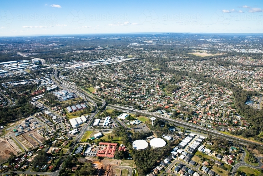 Aerial View Over Logan and Browns Plains - Australian Stock Image