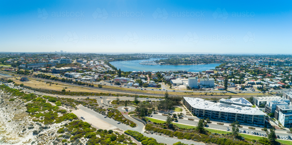 Aerial view over Mosman And The Swan River Perth - Australian Stock Image