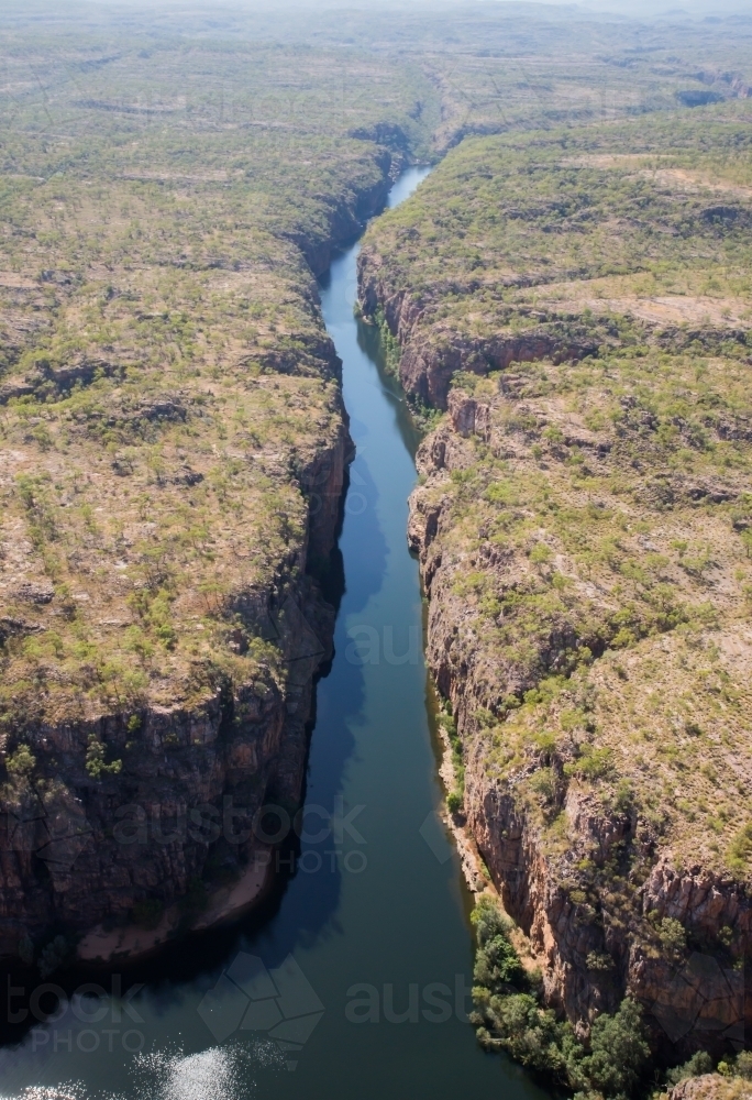 Aerial view over Nitmiluk (Katherine) Gorge - Australian Stock Image