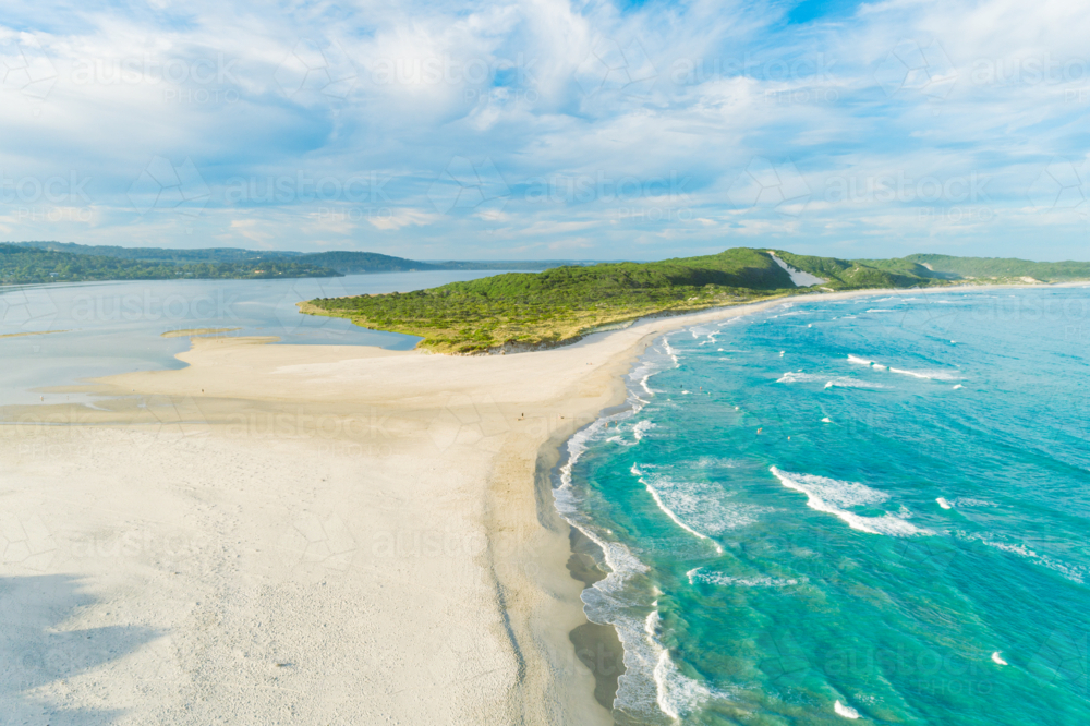 Aerial view over Ocean Beach Denmark - Australian Stock Image