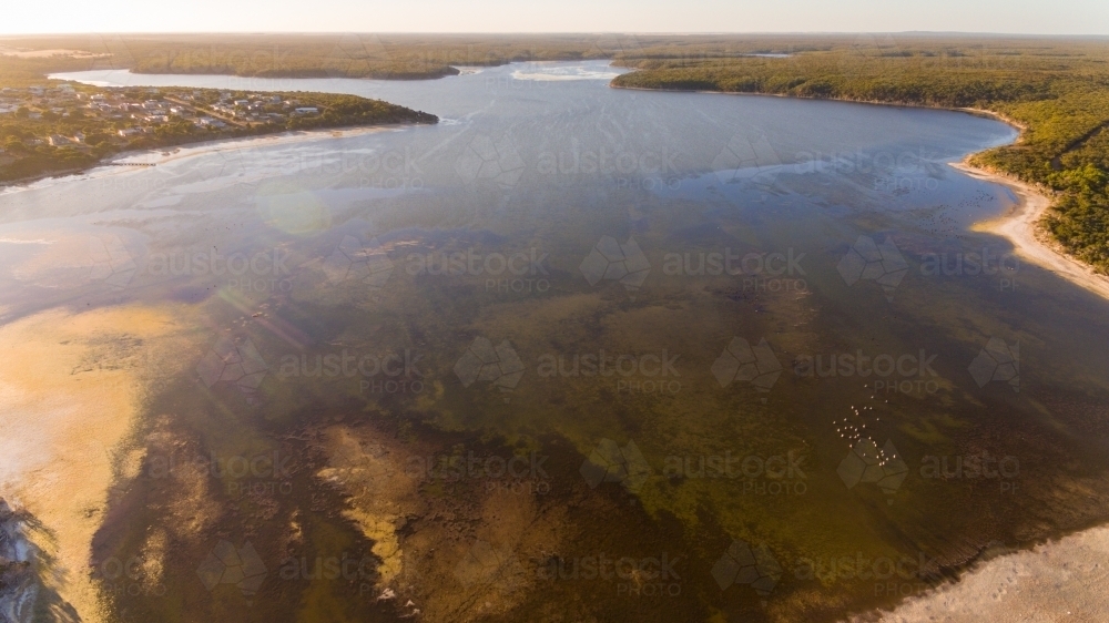 Aerial view over the Wellstead Estuary and Bremer River - Australian Stock Image