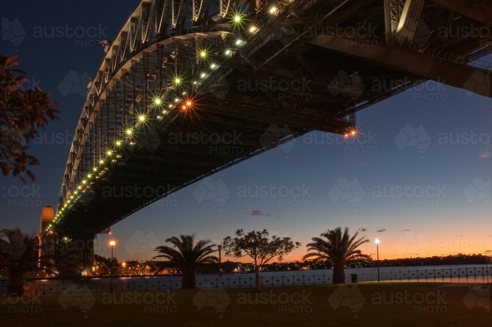 After sunset from under the Harbour Bridge - Australian Stock Image
