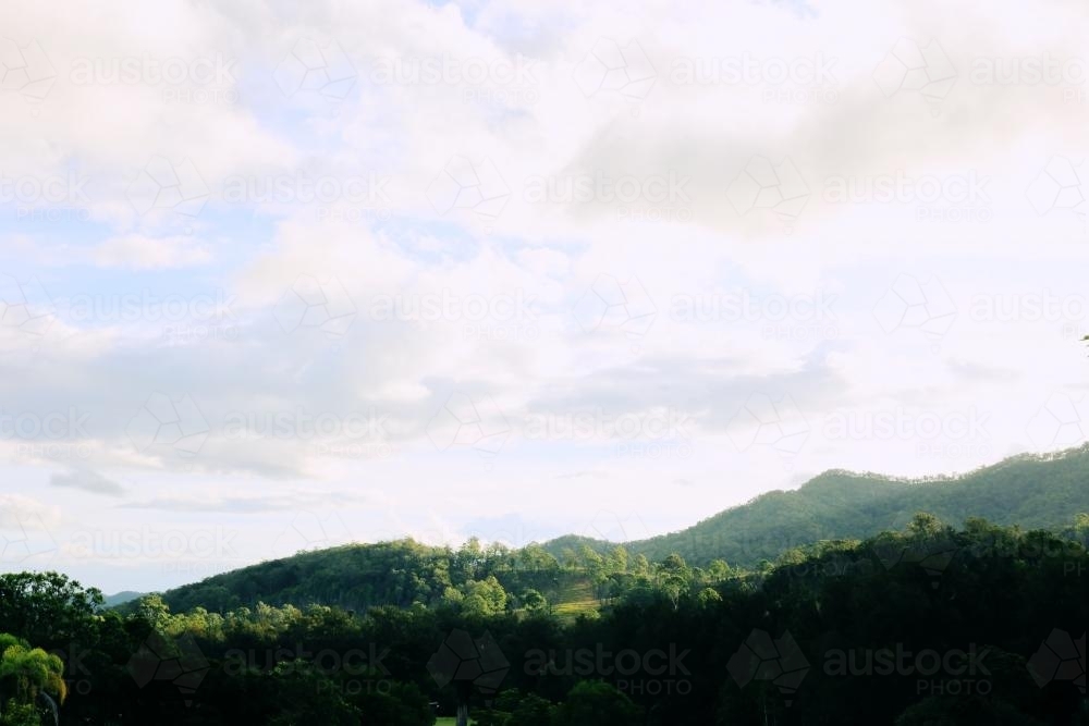Afternoon light on a mountain - Australian Stock Image