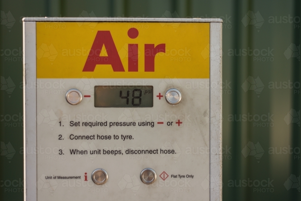 air pressure machine at service station - Australian Stock Image