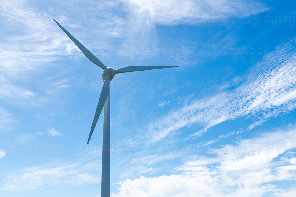 Albany Wind Farm Turbines Against Blue Skies - Australian Stock Image