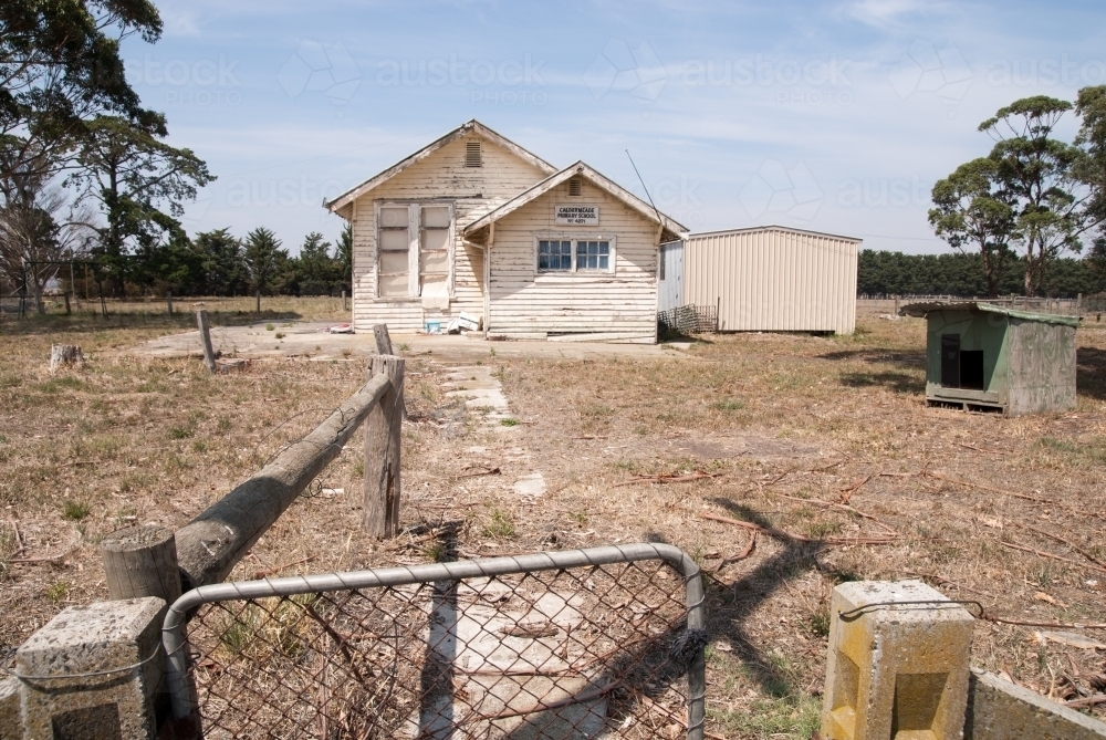 An abandoned primary school in country Victoria - Australian Stock Image